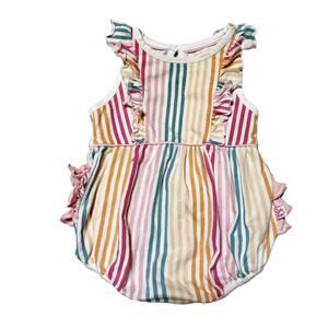 Ruffle Butts Striped Bubble Romper Size 3-6m